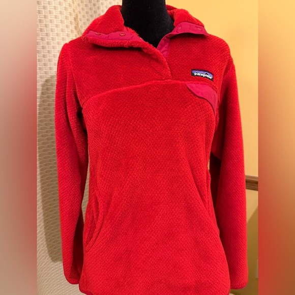 Patagonia Re-Tool Snap T Red Plush Fleece Pullover - Picture 4 of 8